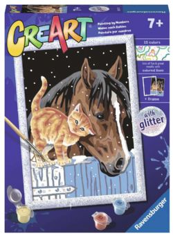 CREART -  PAINT BY NUMBERS - STABLE FRIENDS ( 7 X 9.5