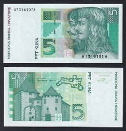 CROATIA -  5 KUNA 1993 (1994) (UNC) 28