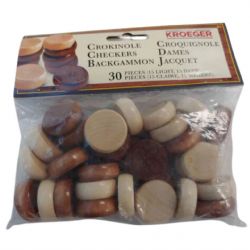 CROKINOLE -  WOODEN DISKS (30 TOKENS)