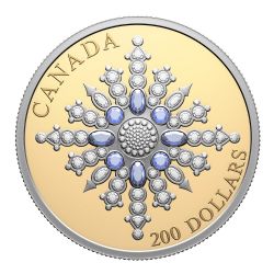 CROWN JEWELS (IN GOLD) -  THE SAPPHIRE JUBILEE SNOWFLAKE BROOCH -  2024 CANADIAN COINS 01