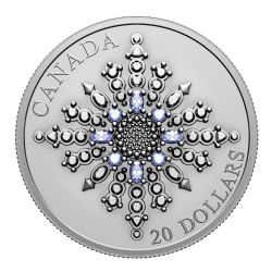 CROWN JEWELS (SILVER) -  THE SAPPHIRE JUBILEE SNOWFLAKE BROOCH -  2024 CANADIAN COINS 01