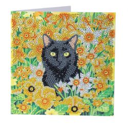 CRYSTAL ART -  Cat Among the Flowers