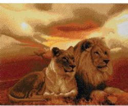 CRYSTAL ART -  LIONS OF THE SAVANNAH (16