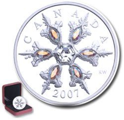 CRYSTAL SNOWFLAKES -  IRIDESCENT CRYSTAL SNOWFLAKE -  2007 CANADIAN COINS 02