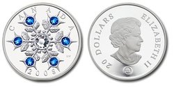CRYSTAL SNOWFLAKES -  SAPPHIRE CRYSTAL SNOWFLAKE -  2008 CANADIAN COINS 03