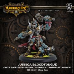 CRYX -  JUSSIKA BLOODTONGUE - BLIGHTED TROOLKIN BLOODGORGER COMMAND ATTACHMENT -  WARMACHINE