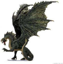 D&D ICONS OF THE REALMS: PREPAINTED MINIATURES -  ADULT BLACK DRAGON -  RPG MINIATURE PREPAINTED DUNGEONS & DRAGONS