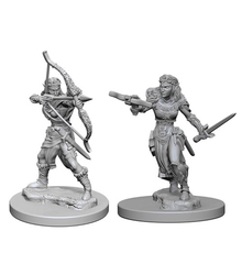 D&D NOLZUR'S MARVELOUS MINIATURES UNPAINTED -  FEMALE ELF RANGER FIGURES (2) -  RPG MINIATURE UNPAINTED DUNGEONS & DRAGONS