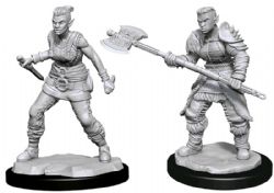 D&D NOLZUR'S MARVELOUS MINIATURES UNPAINTED -  FEMALE ORC BARBARIAN -  RPG MINIATURE UNPAINTED DUNGEONS & DRAGONS