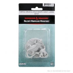 D&D NOLZUR'S MARVELOUS MINIATURES UNPAINTED -  TORTLE DRUID & WILD SHAPE GIANT LIZARD -  RPG MINIATURE UNPAINTED DUNGEONS & DRAGONS