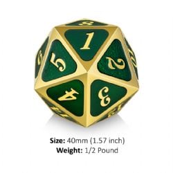D20 SPINDOWN (GREEN & GOLD) - 1 DICE