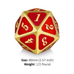 D20 SPINDOWN (RED & GOLD) - 1 DICE