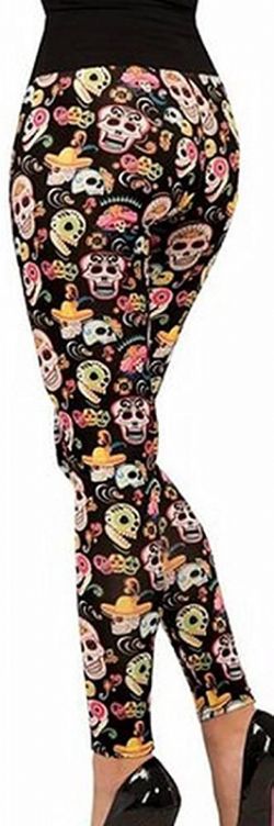 DAY OF THE DEAD -  DAY OF THE DEAD PRINTED LEGGINGS (ONE SIZE)