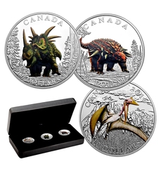 DAY OF THE DINOSAURS -  3-COIN COMPLETE COLLECTION -  2016 CANADIAN COINS