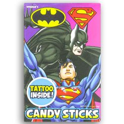 DC COMICS -  BATMAN & SUPERMAN CANDY STICKS (15 G)