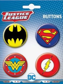 DC -  JUSTICE LEAGUE LOGO - 4 BUTTON SET 03