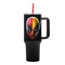 DEADPOOL -  WOLVERINE LOGO STAINLESS STEEL TUMBLER WITH STRAW (40 OZ)