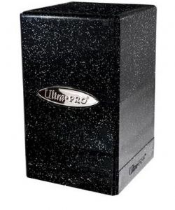 DECK BOX -  SATIN TOWER - GLITTER BLACK (100+)