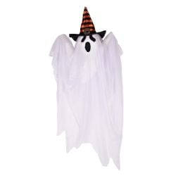 DECORATIONS -  HANGING GHOST WITH ORANGE HAT (28