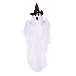 DECORATIONS -  HANGING GHOST WITH PURPLE HAT (28