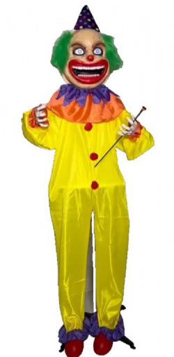 DECORATIONS -  STANDING SHAKING BIG MOUTH CLOWN WITH BALLOON (75