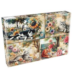 DELFY PUZZLE -  CATNAP IN THE PARK (1000 PIECES)