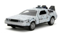 DELOREAN -  BACK TO THE FUTURE - TIME MACHINE WITH LIGHTS (FROSTED VERSION) - 1/32 -  HOLLYWOOD RIDES