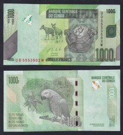 DEMOCRATIC REPUBLIC OF THE CONGO -  1000 FRANCS 2020 (UNC) 101C