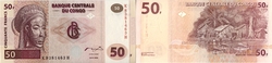 DEMOCRATIC REPUBLIC OF THE CONGO -  50 FRANCS 2000 (UNC)