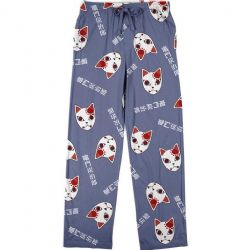 DEMON SLAYER -  FOX MASK AND KANJI PATTERN PAJAMA PANTS