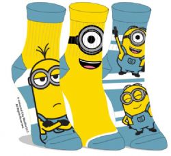 DESPICABLE ME -  3 PAIRS OF ATHLETIC SOCKS 
