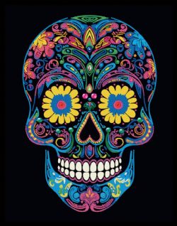 DIAMOND DOTZ -  NEON SUGAR SKULL (INTERMEDIATE, 14