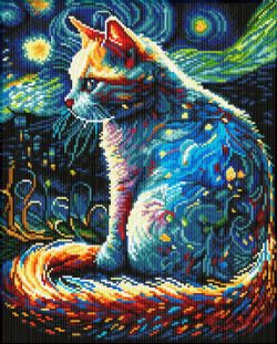 DIAMOND DOTZ -  STARRY NIGHT CAT (INTERMEDIATE, (19.9