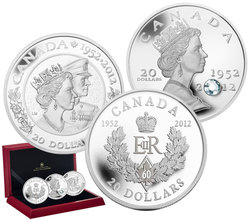 DIAMOND JUBILEE -  SET OF THREE COINS - THE QUEEN'S DIAMOND JUBILEE -  2012 CANADIAN COINS