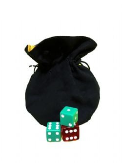 DICE BAG -  BLACK WITH LINING (SMALL)