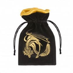 DICE BAG -  DRAGON BLACK AND GOLDEN VELOUR -  Q-WORKSHOP