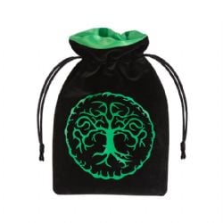 DICE BAG -  FOREST BLACK AND GREEN VELOUR -  Q-WORKSHOP