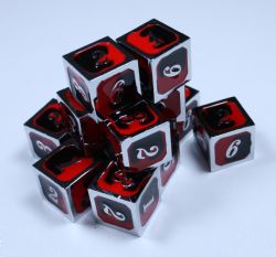 DICE HABIT -  12D6 DICE SET, METAL & ENAMEL, SPIDER -  12D6 DICE SET