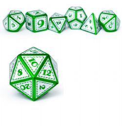 DICE HABIT -  7 DICE RPG SET, METAL & ENAMEL, PATRICK'S -  7 DICE RPG SET