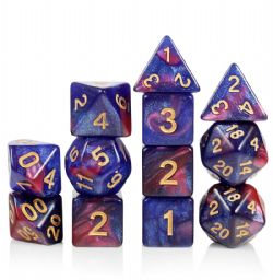 DICE HABIT -  ACRYLIC, COSMOS -  12 DICE RPG SET ACRYLIC