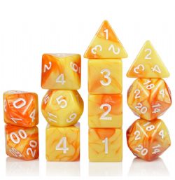 DICE HABIT -  ACRYLIC, SOLAR FLARE -  12 DICE RPG SET ACRYLIC