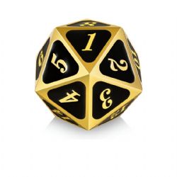 DICE HABIT -  D20 SPINDOWN (BLACK & GOLD) - 1 DICE