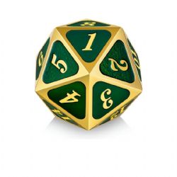 DICE HABIT -  D20 SPINDOWN (GREEN & GOLD) - 1 DICE