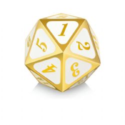 DICE HABIT -  D20 SPINDOWN (WHITE & GOLD) - 1 DICE