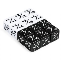 DICE HABIT -  DICE COUNTER, POSITIVE/NEGATIVE (WHITE/BLACK) -  DICE COUNTER