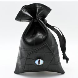 DICE HABIT -  DRAGON EYE LEATHER BAG - WATER -  DICE BAG