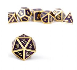 DICE HABIT -  METAL & ENAMEL, AURORA -  7 DICE RPG SET METAL & ENAMEL