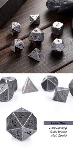 DICE HABIT -  METAL & ENAMEL, CRUDE IRON -  7 DICE RPG SET METAL & ENAMEL