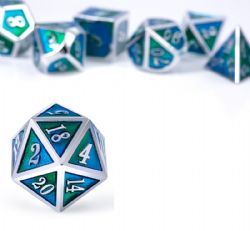 DICE HABIT -  METAL & ENAMEL, EARTH -  7 DICE RPG SET METAL & ENAMEL