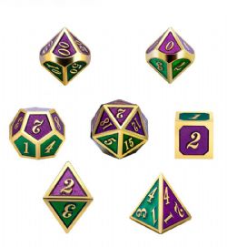 DICE HABIT -  METAL & ENAMEL, IRIS -  7 DICE RPG SET METAL & ENAMEL